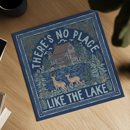 Lakeside Days V Blue by Laura Marshall. Shown as a detailed flat fine art print, highlighting archival giclee quality. Available as an archival giclee rolled canvas, fine art paper, or poster print. SKU 84699a.