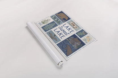 Lakeside Days VI by Laura Marshall. shown as a rolled paper print. Available as archival giclee rolled canvas, fine art paper, or poster print. SKU 84688i.