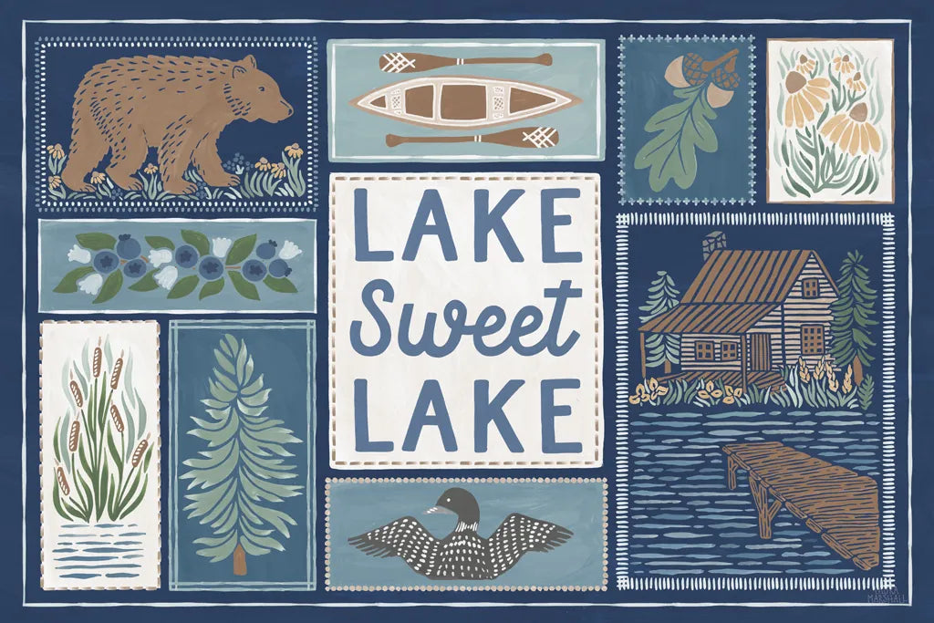 Lakeside Days VI Blue by Laura Marshall. SKU 84700i. Archival Giclee Fine art print for wall decor.
