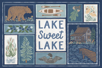 Lakeside Days VI Blue by Laura Marshall. SKU 84700i. Archival Giclee Fine art print for wall decor.