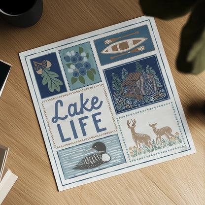 Lakeside Days VII by Laura Marshall. Shown as a detailed flat fine art print, highlighting archival giclee quality. Available as an archival giclee rolled canvas, fine art paper, or poster print. SKU 84689a.