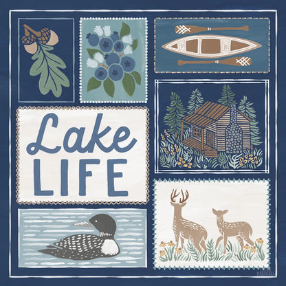 Lakeside Days VII Blue by Laura Marshall. SKU 84701a. Archival Giclee Fine art print for wall decor.