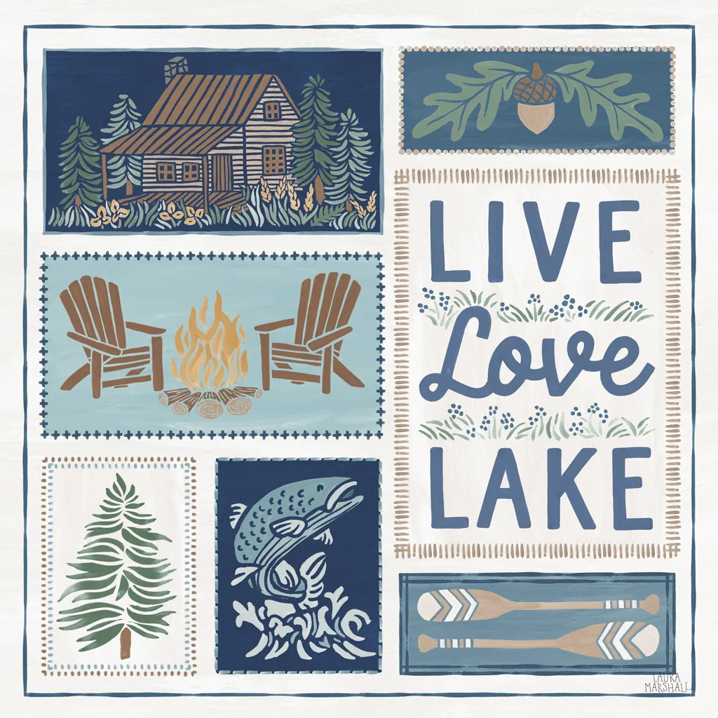 Lakeside Days VIII by Laura Marshall. SKU 84690a. Archival Giclee Fine art print for wall decor.