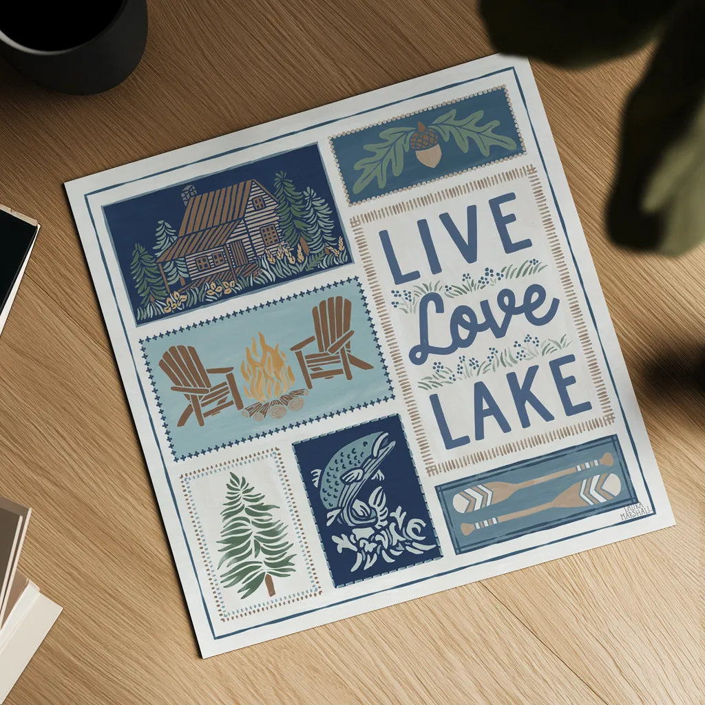 Lakeside Days VIII by Laura Marshall. Shown as a detailed flat fine art print, highlighting archival giclee quality. Available as an archival giclee rolled canvas, fine art paper, or poster print. SKU 84690a.