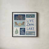 Lakeside Days VIII by Laura Marshall. Shown in a sleek black glass frame for a contemporary gallery look. Available as an archival giclee rolled canvas, fine art paper, or poster print. SKU 84690a.