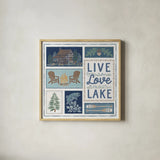 Lakeside Days VIII by Laura Marshall. Shown in a natural wood glass frame for a timeless modern aesthetic. Available as an archival giclee rolled canvas, fine art paper, or poster print. SKU 84690a.