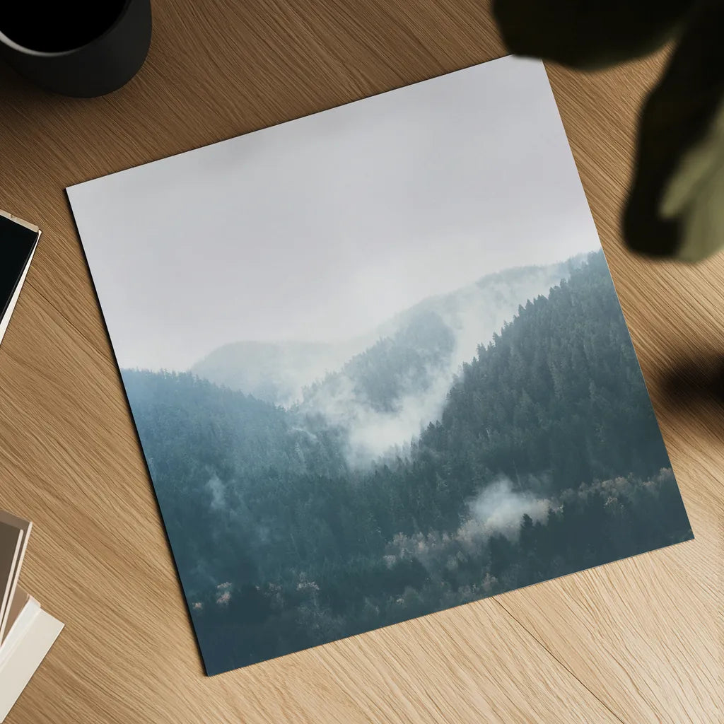 Landscape I Blue by Laura Marshall. Shown as a detailed flat fine art print, highlighting archival giclee quality. Available as an archival giclee rolled canvas, fine art paper, or poster print. SKU 56285a.