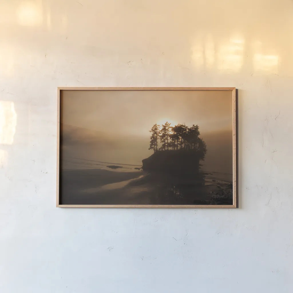Last Light by Laura Marshall. shown as a paper print in a natural frame. Available as a archival giclee rolled canvas, fine art paper, or poster print. SKU 42970i.