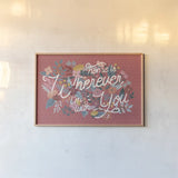 Love Letters I by Laura Marshall. shown as a paper print in a natural frame. Available as a archival giclee rolled canvas, fine art paper, or poster print. SKU 61074i.
