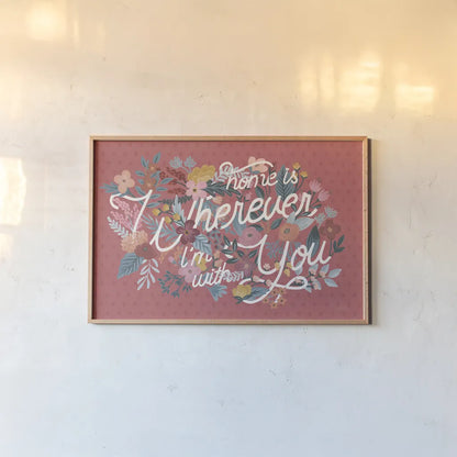 Love Letters I by Laura Marshall. shown as a paper print in a natural frame. Available as a archival giclee rolled canvas, fine art paper, or poster print. SKU 61074i.