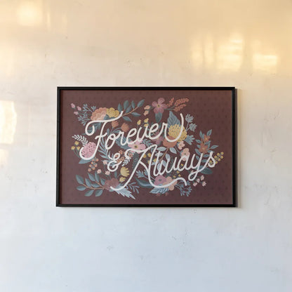 Love Letters II Forever by Laura Marshall. shown as a paper print in a black flame. Available as a archival giclee rolled canvas, fine art paper, or poster print. SKU 78012i.