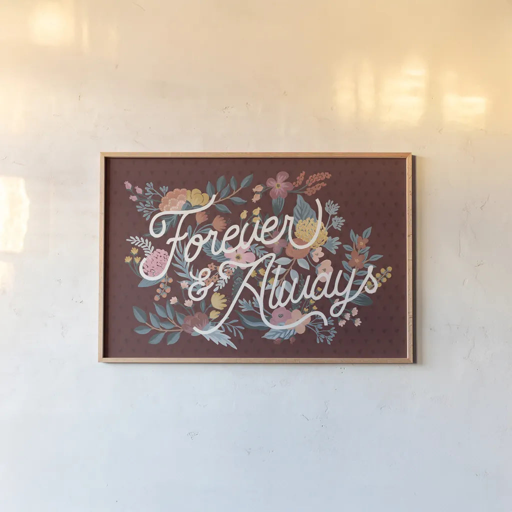 Love Letters II Forever by Laura Marshall. shown as a paper print in a natural frame. Available as a archival giclee rolled canvas, fine art paper, or poster print. SKU 78012i.