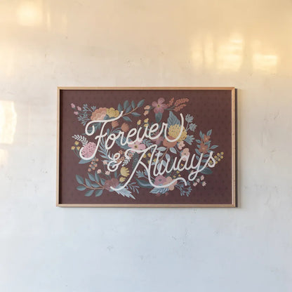 Love Letters II Forever by Laura Marshall. shown as a paper print in a natural frame. Available as a archival giclee rolled canvas, fine art paper, or poster print. SKU 78012i.