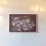 Love Letters II Forever by Laura Marshall. shown as a paper print in a white frame. Available as a archival giclee rolled canvas, fine art paper, or poster print. SKU 78012i.
