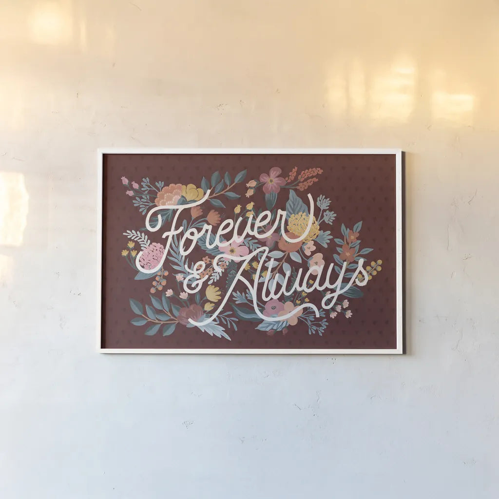 Love Letters II Forever by Laura Marshall. shown as a paper print in a white frame. Available as a archival giclee rolled canvas, fine art paper, or poster print. SKU 78012i.