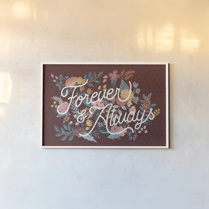 Love Letters II Forever by Laura Marshall. shown as a paper print in a white frame. Available as a archival giclee rolled canvas, fine art paper, or poster print. SKU 78012i.