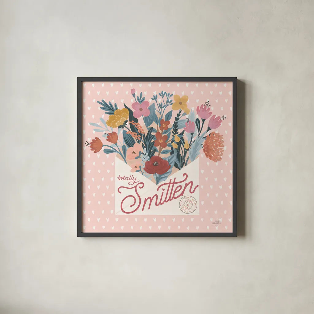 Love Letters III by Laura Marshall. Shown in a sleek black glass frame for a contemporary gallery look. Available as an archival giclee rolled canvas, fine art paper, or poster print. SKU 61076a.