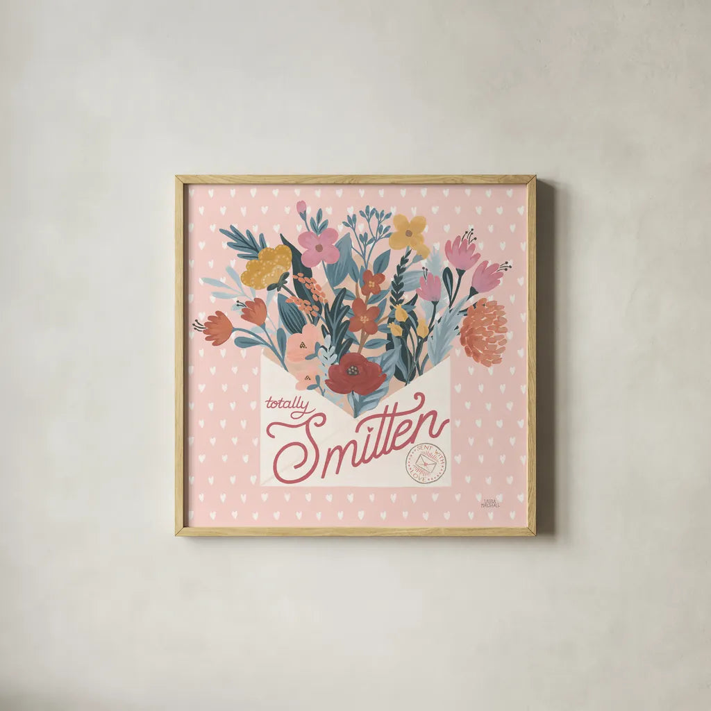 Love Letters III by Laura Marshall. Shown in a natural wood glass frame for a timeless modern aesthetic. Available as an archival giclee rolled canvas, fine art paper, or poster print. SKU 61076a.