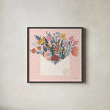 Love Letters III No Words by Laura Marshall. Shown in a sleek black glass frame for a contemporary gallery look. Available as an archival giclee rolled canvas, fine art paper, or poster print. SKU 61842a.