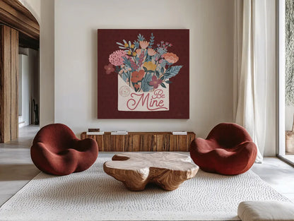 Love Letters IV by Laura Marshall. Shown as extra-large giant wall art in a modern living room. Available as an archival giclee rolled canvas, fine art paper, or poster print. SKU 61077a.