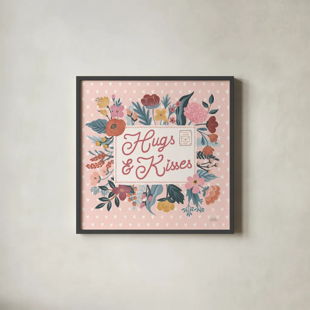 Love Letters VI by Laura Marshall. Shown in a sleek black glass frame for a contemporary gallery look. Available as an archival giclee rolled canvas, fine art paper, or poster print. SKU 61079a.