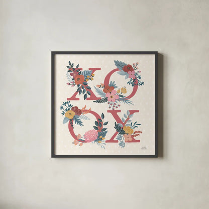 Love Letters VIII by Laura Marshall. Shown in a sleek black glass frame for a contemporary gallery look. Available as an archival giclee rolled canvas, fine art paper, or poster print. SKU 61081a.