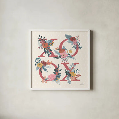 Love Letters VIII by Laura Marshall. Shown in a crisp white glass frame for a clean and minimalist style. Available as an archival giclee rolled canvas, fine art paper, or poster print. SKU 61081a.