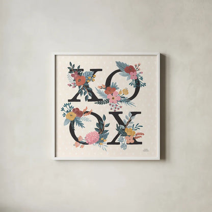 Love Letters VIII Black by Laura Marshall. Shown in a crisp white glass frame for a clean and minimalist style. Available as an archival giclee rolled canvas, fine art paper, or poster print. SKU 70513a.