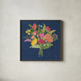 Love Letters X No Banner Blue by Laura Marshall. Shown in a sleek black glass frame for a contemporary gallery look. Available as an archival giclee rolled canvas, fine art paper, or poster print. SKU 67064a.
