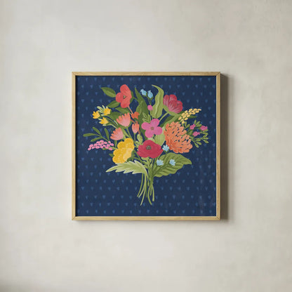 Love Letters X No Banner Blue by Laura Marshall. Shown in a natural wood glass frame for a timeless modern aesthetic. Available as an archival giclee rolled canvas, fine art paper, or poster print. SKU 67064a.