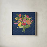 Love Letters X No Banner Blue by Laura Marshall. Shown in a crisp white glass frame for a clean and minimalist style. Available as an archival giclee rolled canvas, fine art paper, or poster print. SKU 67064a.