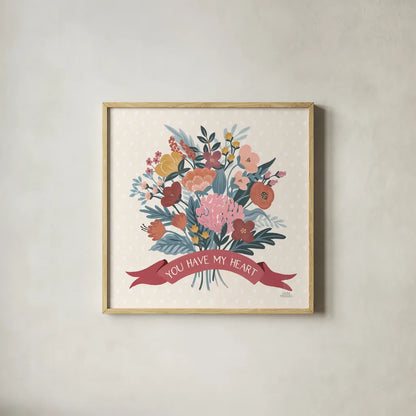 Love Letters XI by Laura Marshall. Shown in a natural wood glass frame for a timeless modern aesthetic. Available as an archival giclee rolled canvas, fine art paper, or poster print. SKU 61084a.