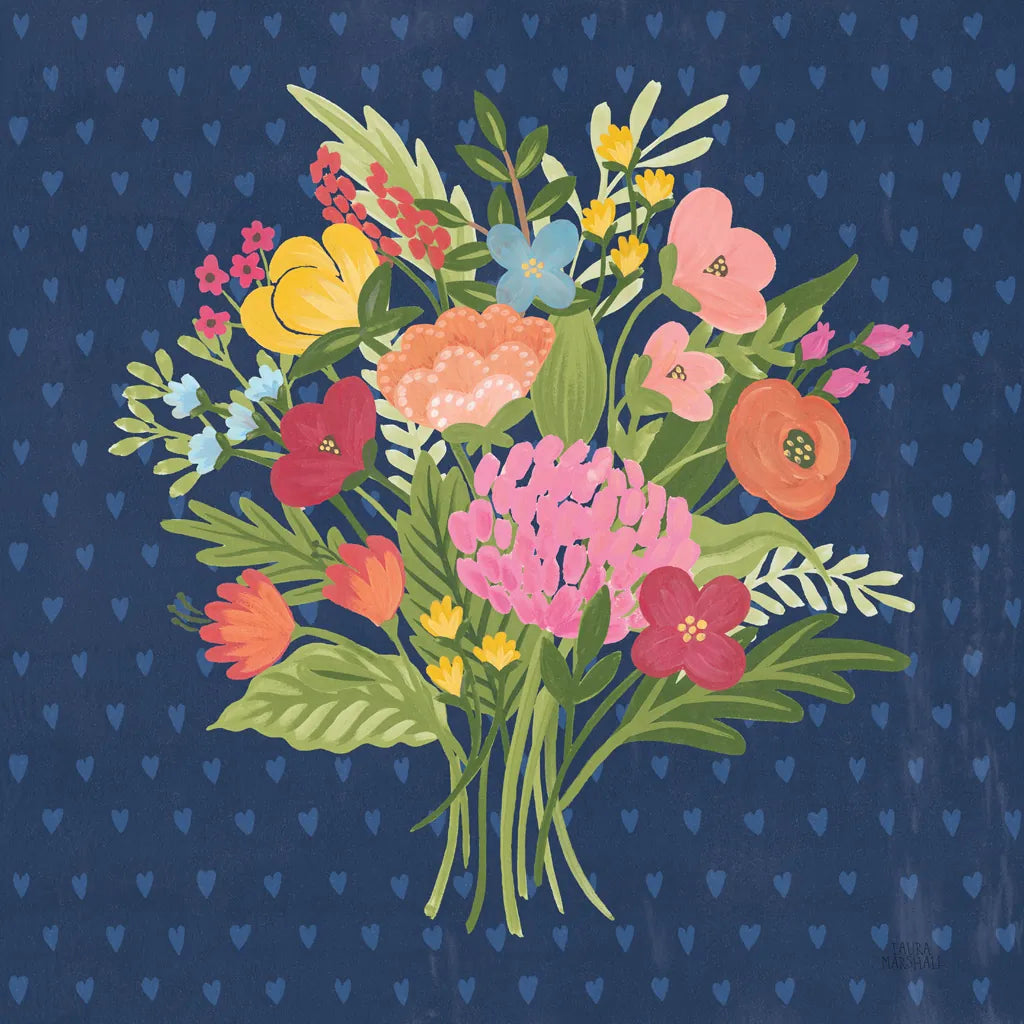 Love Letters XI No Banner Blue by Laura Marshall. SKU 67065a. Archival Giclee Fine art print for wall decor.