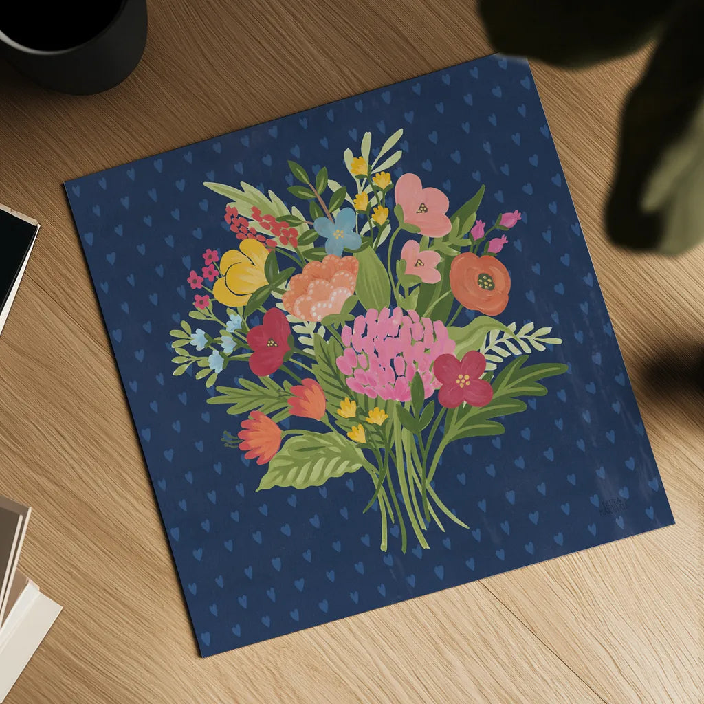 Love Letters XI No Banner Blue by Laura Marshall. Shown as a detailed flat fine art print, highlighting archival giclee quality. Available as an archival giclee rolled canvas, fine art paper, or poster print. SKU 67065a.