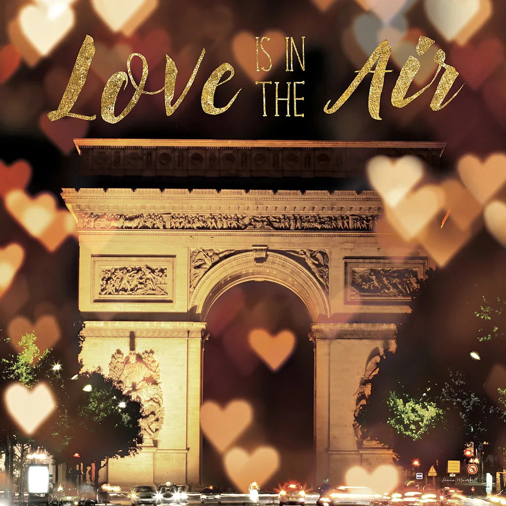 Love is in the Air Arc de Triomphe by Laura Marshall. SKU 32258a. Archival Giclee Fine art print for wall decor.