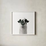 Loveable Llama II Crop by Laura Marshall. Shown in a crisp white glass frame for a clean and minimalist style. Available as an archival giclee rolled canvas, fine art paper, or poster print. SKU 28489a.