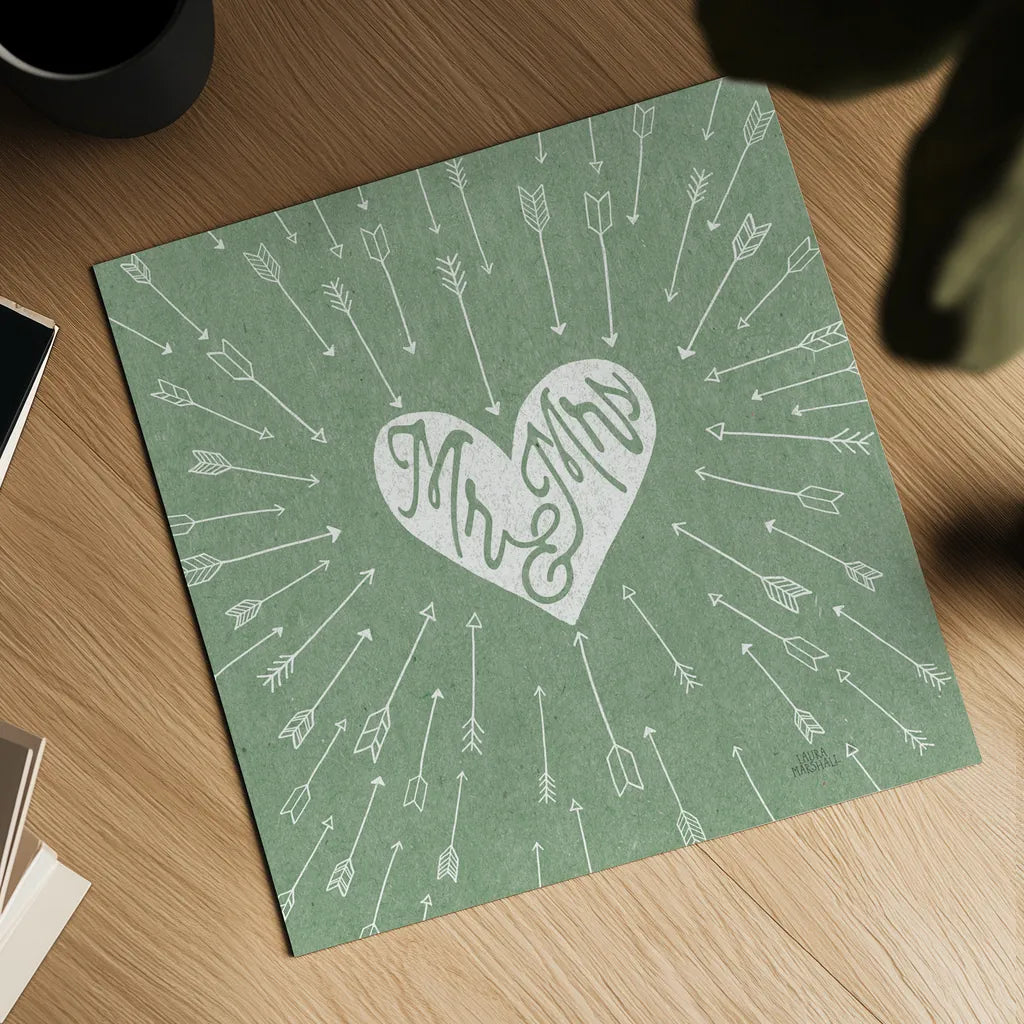 Lovestruck I Sq by Laura Marshall. Shown as a detailed flat fine art print, highlighting archival giclee quality. Available as an archival giclee rolled canvas, fine art paper, or poster print. SKU 55627a.