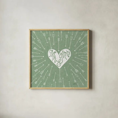 Lovestruck I Sq by Laura Marshall. Shown in a natural wood glass frame for a timeless modern aesthetic. Available as an archival giclee rolled canvas, fine art paper, or poster print. SKU 55627a.