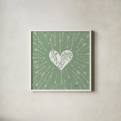 Lovestruck I Sq by Laura Marshall. Shown in a crisp white glass frame for a clean and minimalist style. Available as an archival giclee rolled canvas, fine art paper, or poster print. SKU 55627a.
