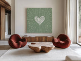 Lovestruck I Sq by Laura Marshall. Shown as extra-large giant wall art in a modern living room. Available as an archival giclee rolled canvas, fine art paper, or poster print. SKU 55627a.