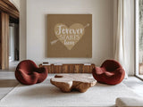 Lovestruck III Sq by Laura Marshall. Shown as extra-large giant wall art in a modern living room. Available as an archival giclee rolled canvas, fine art paper, or poster print. SKU 55629a.