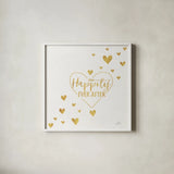Lovestruck IV Sq by Laura Marshall. Shown in a crisp white glass frame for a clean and minimalist style. Available as an archival giclee rolled canvas, fine art paper, or poster print. SKU 55630a.