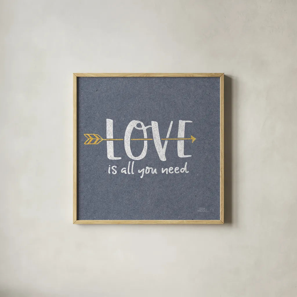 Lovestruck V Sq by Laura Marshall. Shown in a natural wood glass frame for a timeless modern aesthetic. Available as an archival giclee rolled canvas, fine art paper, or poster print. SKU 55631a.