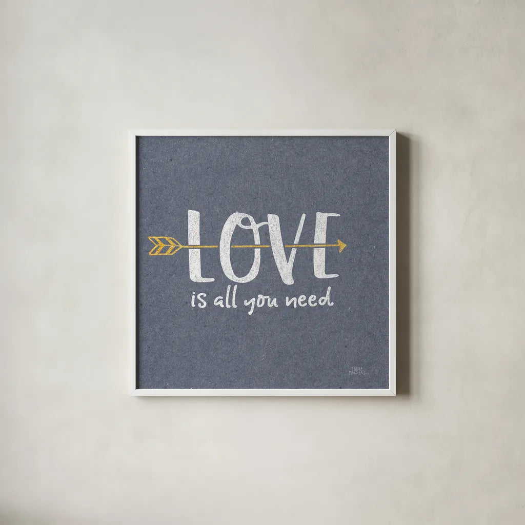 Lovestruck V Sq by Laura Marshall. Shown in a crisp white glass frame for a clean and minimalist style. Available as an archival giclee rolled canvas, fine art paper, or poster print. SKU 55631a.