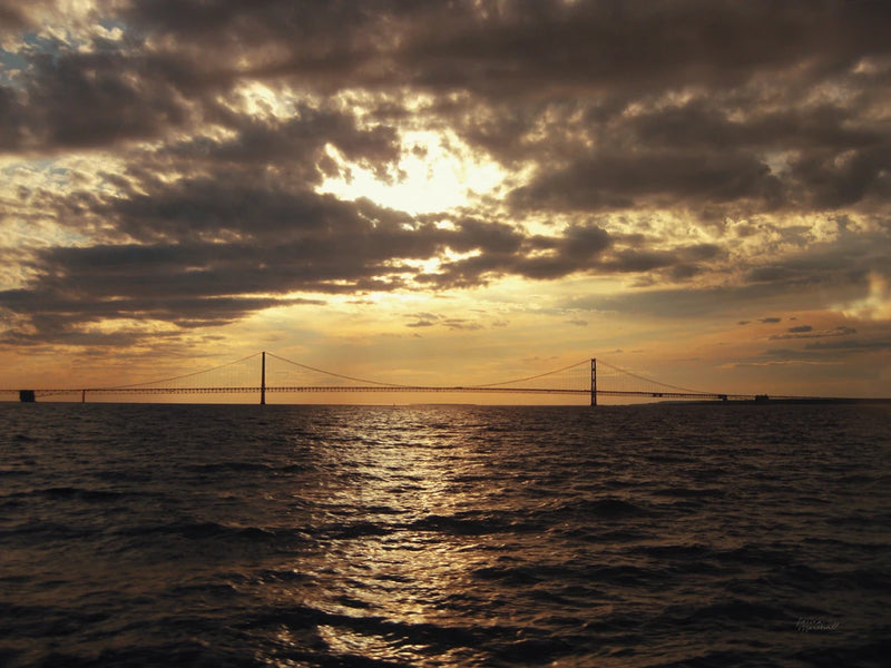 Mackinac Bridge Sunset by Laura Marshall