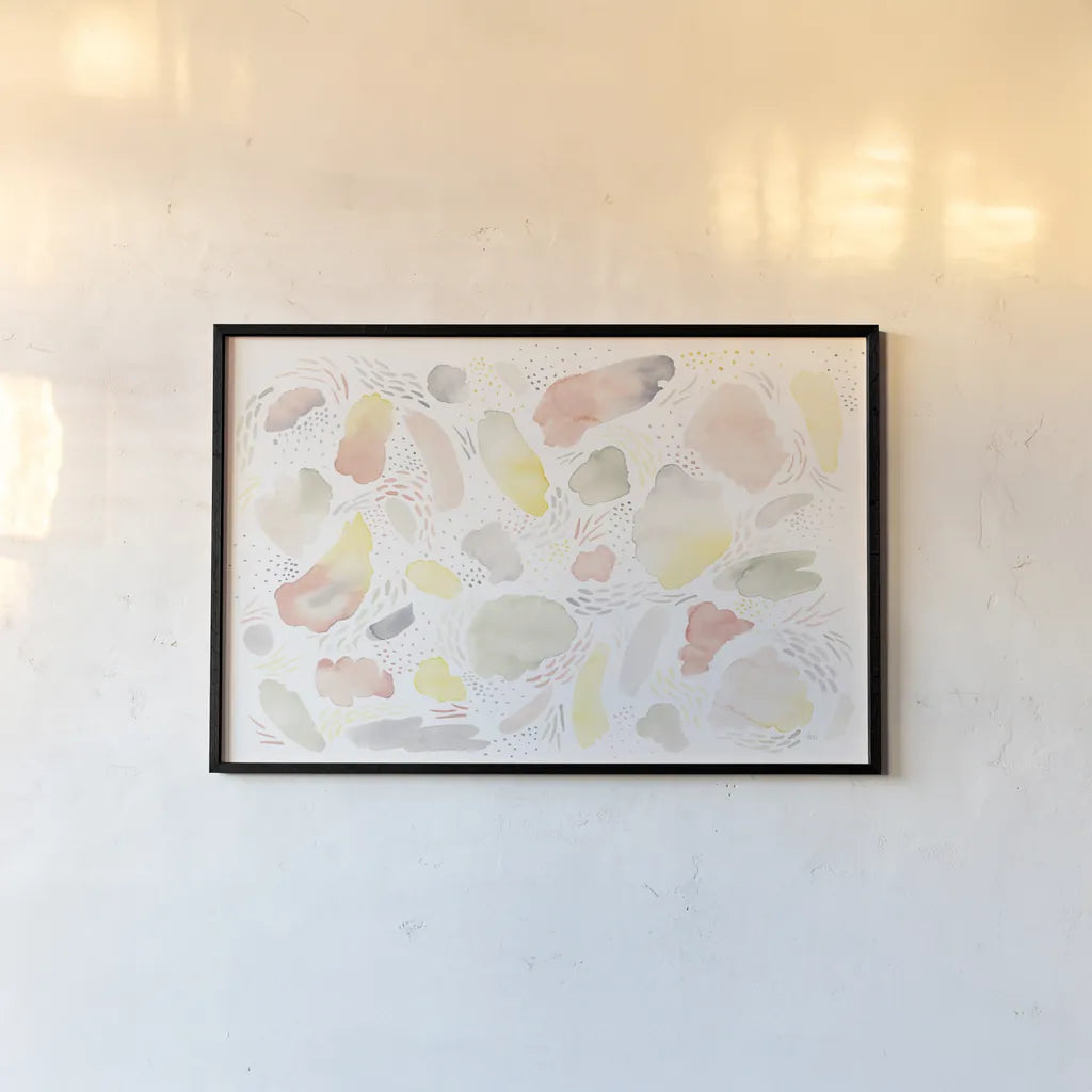 Meadow Breeze I by Laura Marshall. shown as a paper print in a black flame. Available as a archival giclee rolled canvas, fine art paper, or poster print. SKU 34901i.