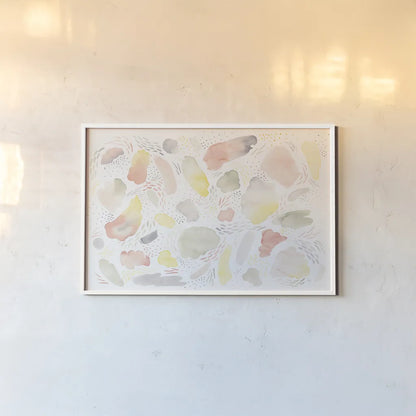 Meadow Breeze I by Laura Marshall. shown as a paper print in a white frame. Available as a archival giclee rolled canvas, fine art paper, or poster print. SKU 34901i.