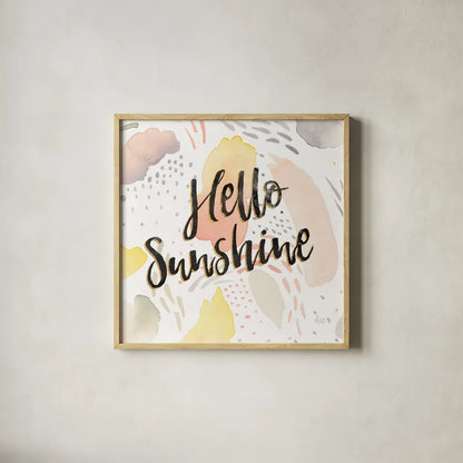 Meadow Breeze II by Laura Marshall. Shown in a natural wood glass frame for a timeless modern aesthetic. Available as an archival giclee rolled canvas, fine art paper, or poster print. SKU 34902a.