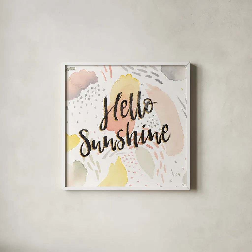 Meadow Breeze II by Laura Marshall. Shown in a crisp white glass frame for a clean and minimalist style. Available as an archival giclee rolled canvas, fine art paper, or poster print. SKU 34902a.