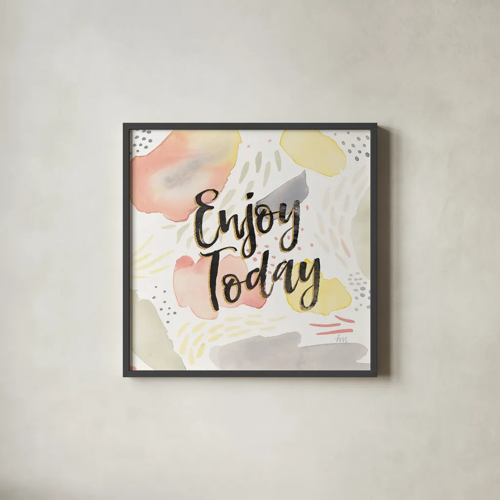 Meadow Breeze IV by Laura Marshall. Shown in a sleek black glass frame for a contemporary gallery look. Available as an archival giclee rolled canvas, fine art paper, or poster print. SKU 34904a.